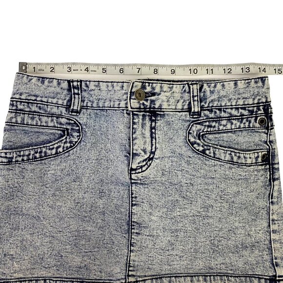 Armani Exchange AX Mini Skirt Washed Out Cotton Blend Size 0 - Picture 6 of 8